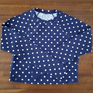 NWT Women's Shade & Shore Polka Dot Cropped Long Sleeve Rash Guard - Size XS